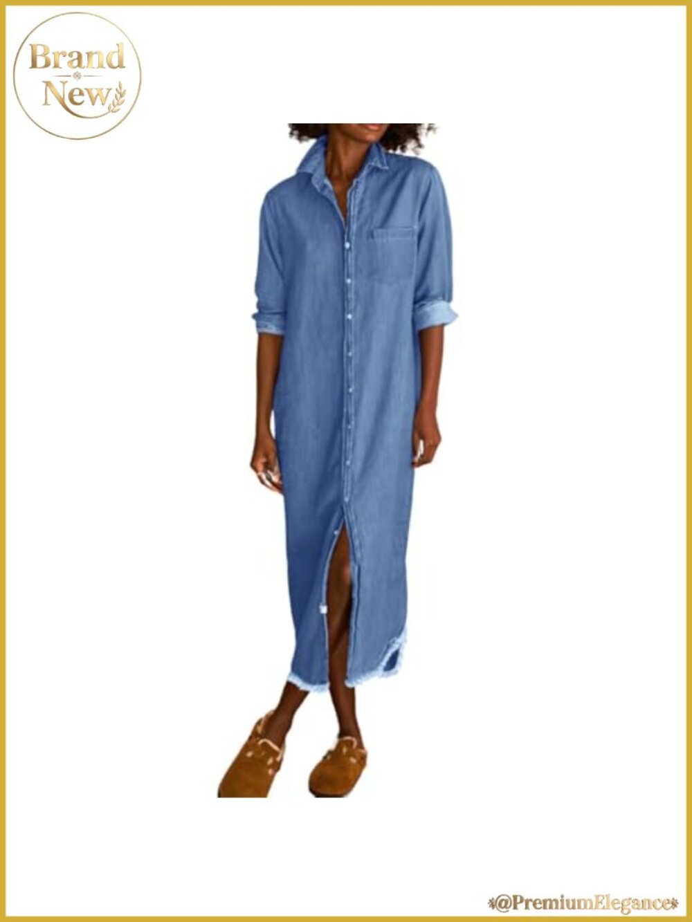 Long Sleeve Denim Shirt Dress Boho Midi Jean Button Down Shift Dress | Poshmark